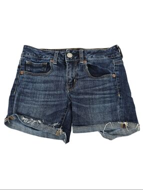 American Eagle Midi Denim Jean Shorts 2